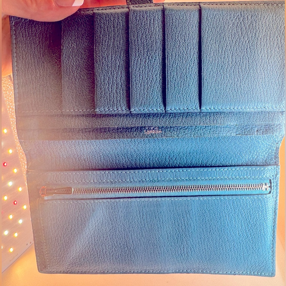 Hermès Béarn Wallet Bleu Paon Epsom Leather Palladium 2007 Hermès wallet AUTH - Picture 9 of 16